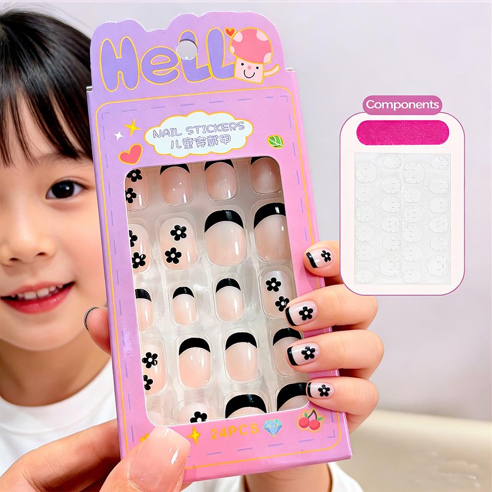 Nail Art Press On - 24 шт./упак. Детские накладные ногти с