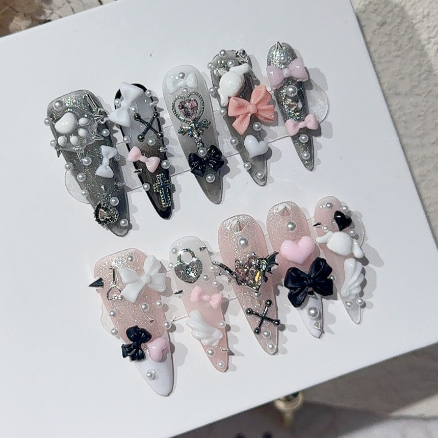 Nail Art Pink - Накладные ногти Jirai Y2K Spice Girl