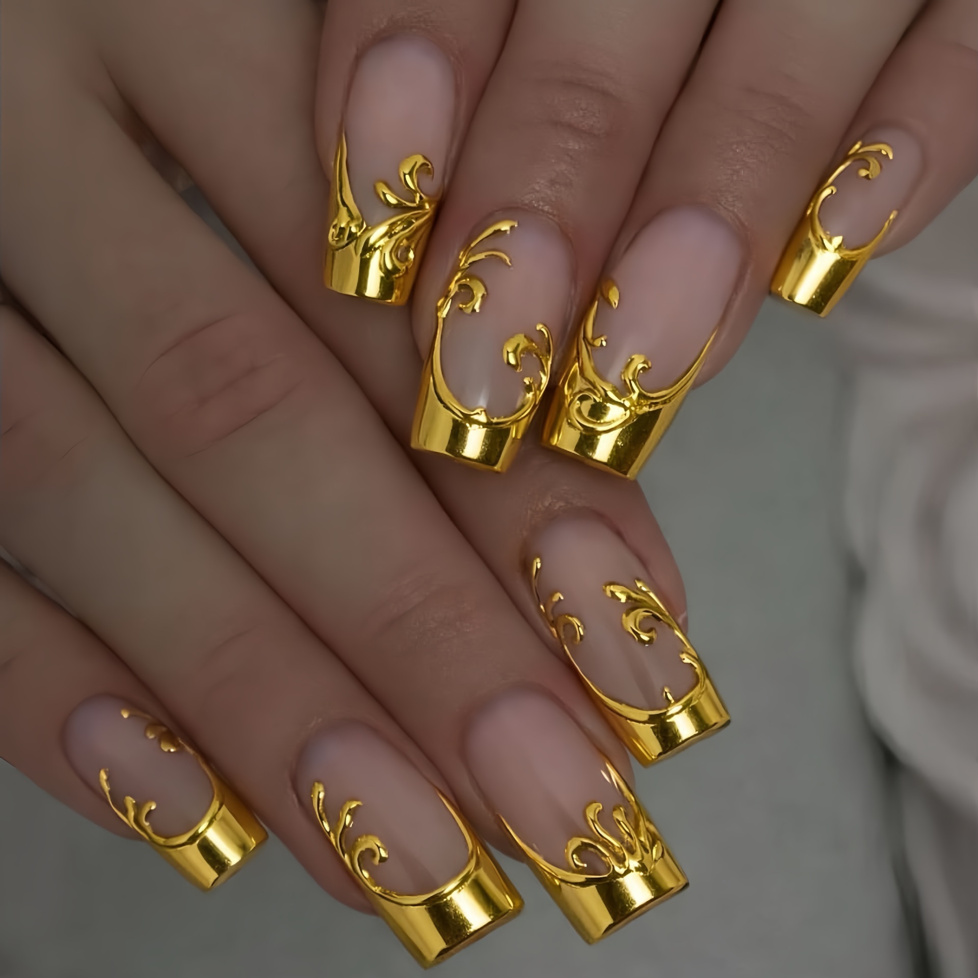 Nail Art Press On - Средне-длинные накладные ногти для женщин, квадратной