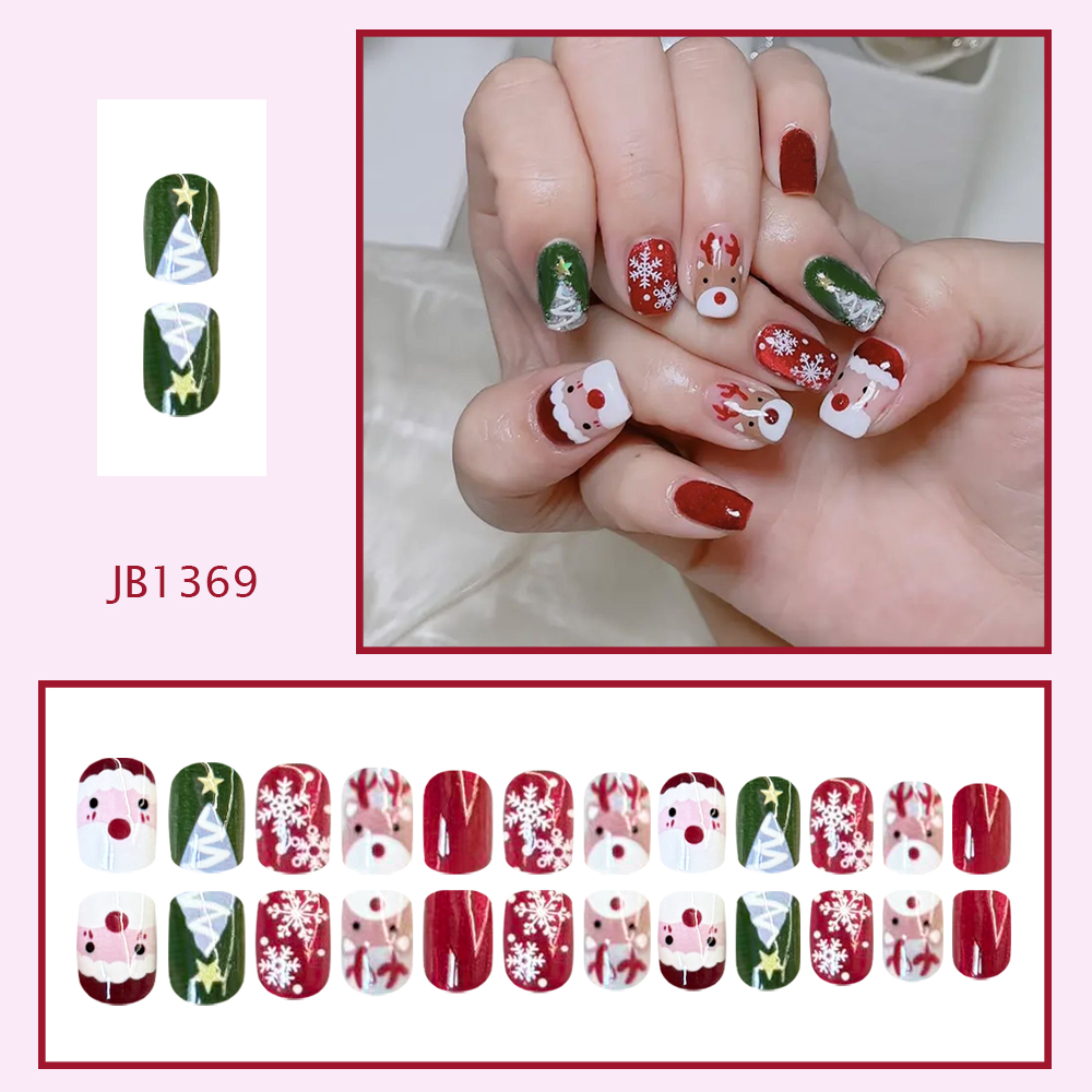 Накладные ногти на Рождество с – обзор и цена Nail Art Press On
