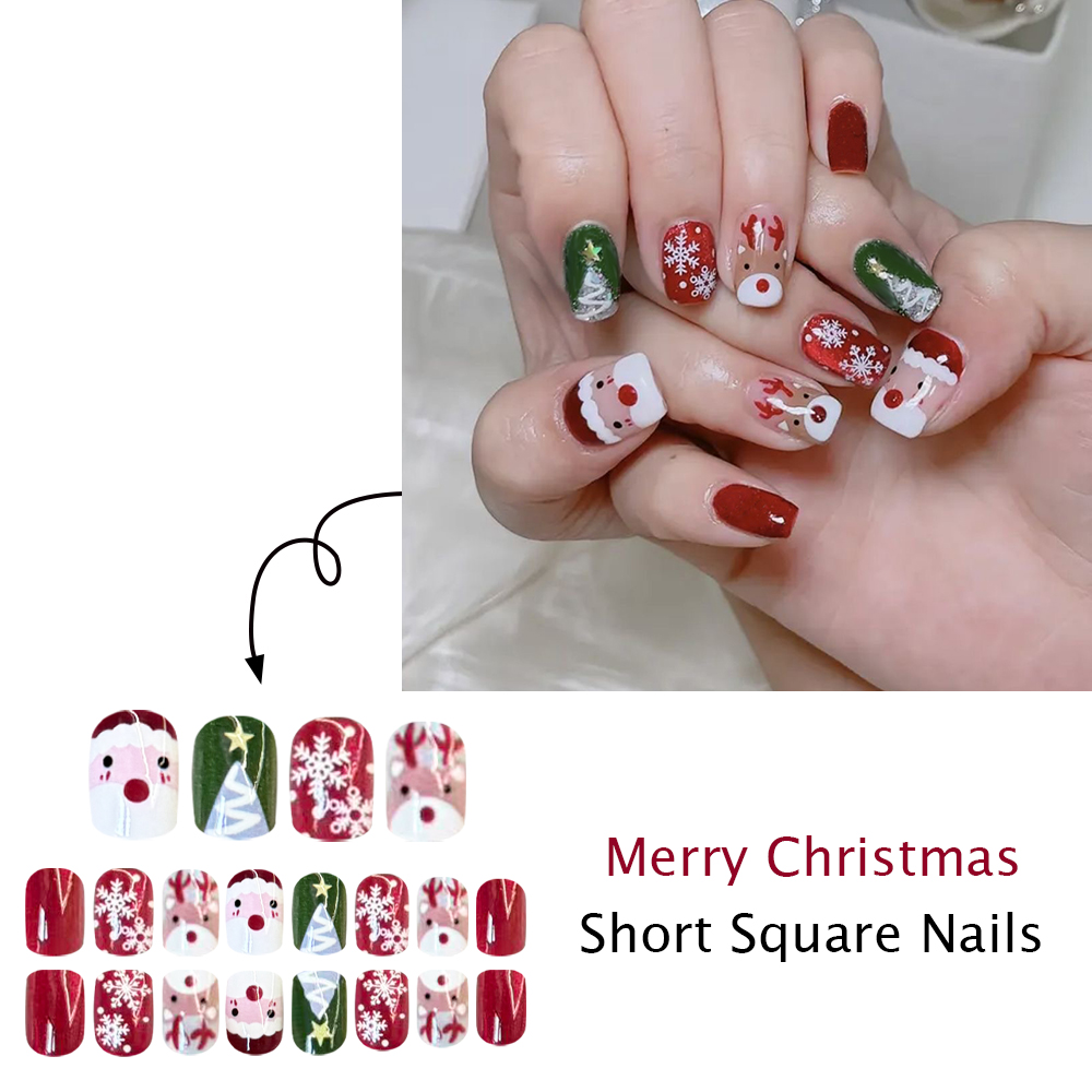 Накладные ногти на Рождество с – обзор и цена Nail Art Press On