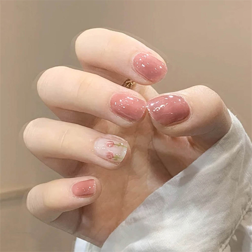 24 шт. короткие акриловые накл – обзор и цена Nail Art Press On